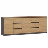 Komoda COSTA 1D3S/2D3S BA ANTRACYT DĄB ARTISAN