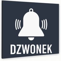 Tabliczka DIBOND NAPIS DZWONEK Tablica ATRACYTOWA nierdzewna NADRUK UV