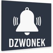 Tabliczka DIBOND NAPIS DZWONEK Tablica ATRACYTOWA nierdzewna NADRUK UV