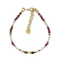 Bransoletka znak zodiaku lew - mix kamieni i srebro złocone