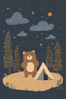 Plakat 61x91,5cm Wzory dla Dzieci, Dziewczynki i Chłopca - Camping