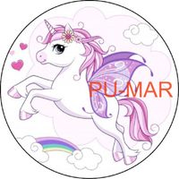 Opłatek na tort Urodziny Jednorożec Konik Pegaz Koń Kuc Tekst Gratis