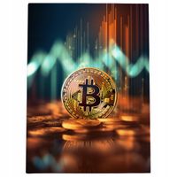 2 x Obraz 70x50 bitcoin ekonomia wykres zielony hossa