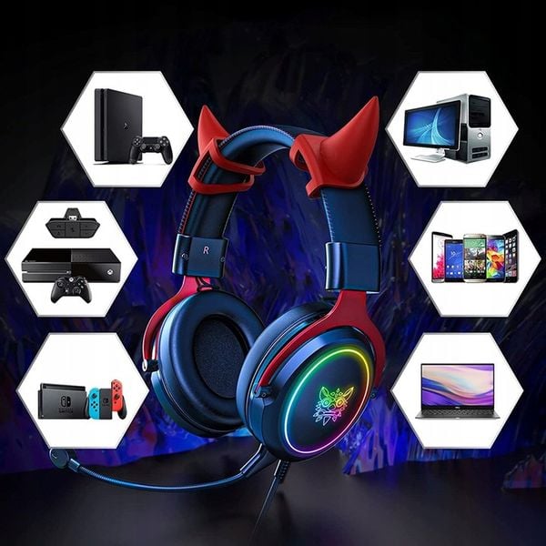 ONIKUMA X10 DEVIL SŁUCHAWKI GAMINGOWE Z MIKROFONEM PRZEWODOWE NAUSZNE DO PC zdjęcie 8