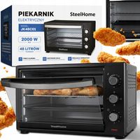 2X PIEKARNIK ELEKTRYCZNY WOLNOSTOJĄCY TIMER RUSZT 250°C 48L 2000W 3 TRYBY