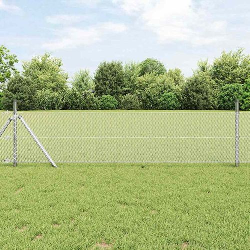 Ogrodzenie z słupkami Srebrny 0.8 x 10 m Stal pokryta PCV na Arena.pl