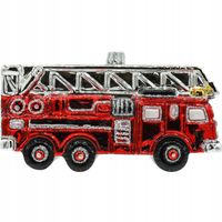 Bombka choinkowa ręcznie malowana - Wielki wóz strażacki z drabiną