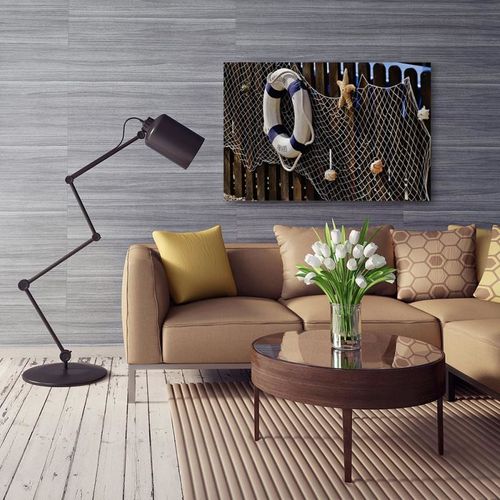 Obraz na płótnie - Canvas, Portowy płot 70x50 na Arena.pl