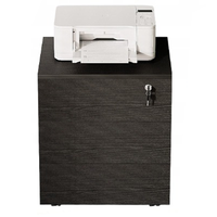 Kontenerek biurowy czarny na kółkach z szufladami mobilna szafka