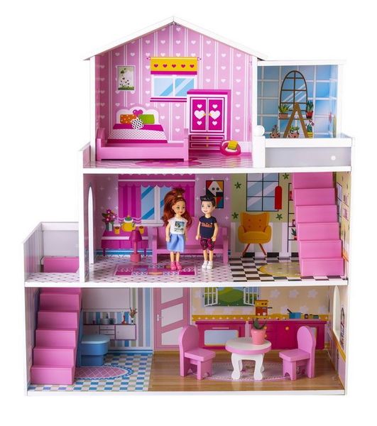 Śliczny drewniany domek dla lalek do wysokości ok. 18 cm zdjęcie 7