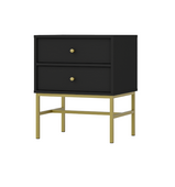 Nowoczesny Stolik Nocny 2 Szuflady TORO LOFT Czarny 51 cm LP 3 kolory