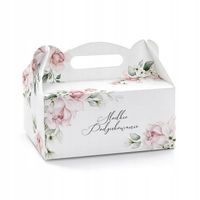 PUDEŁKA na ciasto z rączką Różowe Kwiaty 10szt