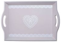 Drewniana taca duża beż