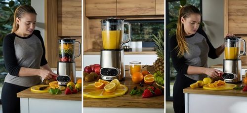 Blender kielichowy Automatyczny Tritan Yoer INOX 2,4L 2200W +Sito do soku na Arena.pl