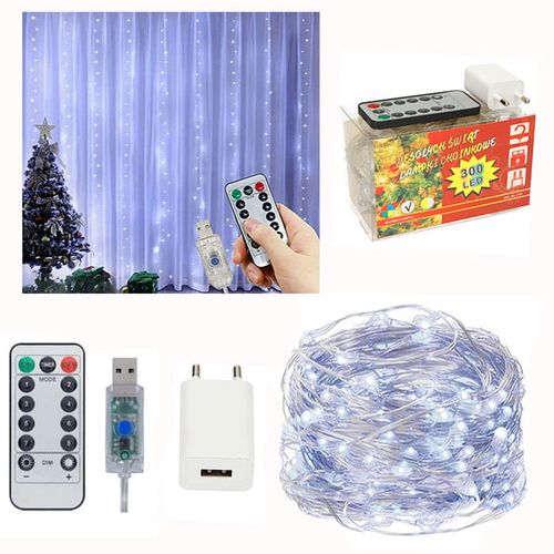 KURTYNA MIKRO LED DRUCIK 3x3m LAMPKI SOPLE + PILOT + ZASILACZ BIAŁY ZIMNY na Arena.pl