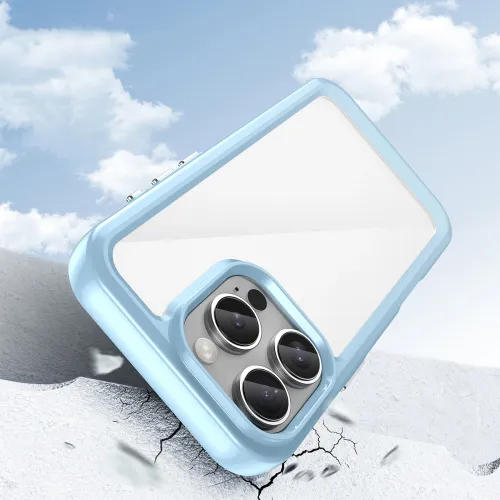 etui outer space case z żelową ramką do iphone 16 pro - niebieskie na Arena.pl