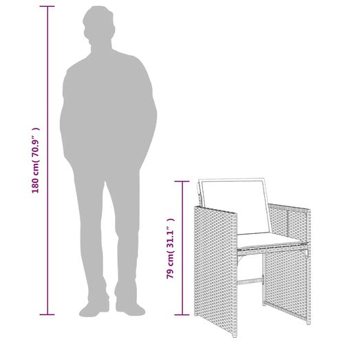 7-cz. zestaw mebli ogrodowych z poduszkami, mieszany beż na Arena.pl