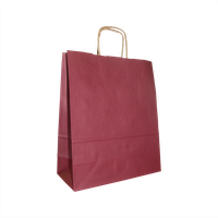 Torba papierowa 32 x 12 x 41 cm, 50 szt. bordowa AWIH