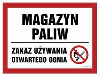 Nb013 Magazyn Paliw. Zakaz Używania Otwartego Ognia 30 X 22,5  Płyta