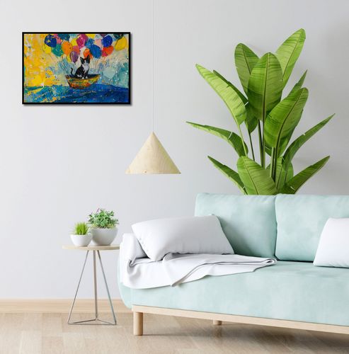 Plakat 60x40cm Kot na Łodzi na Arena.pl
