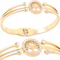 Bransoletka Sztywna Obręcz Złota Stal Chirurgiczna Pozłacana 18K