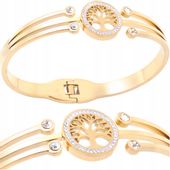 Bransoletka Sztywna Obręcz Złota Stal Chirurgiczna Pozłacana 18K