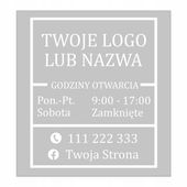 NAKLEJKA GODZINY OTWARCIA | PERSONALIZACJA | 40X50 CM