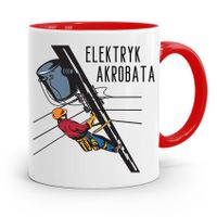 Kubek Czerwony Elektryka Elektryka Prad Nie Tyka Z Nadrukiem Ze Zdjęciem