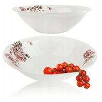 MISKA SALATERKA NA SURÓWKI SAŁATKI PRZEKĄSKI PORCELANA BIAŁA 18CM ZDOBIONA
