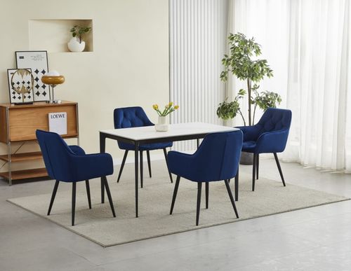 Krzesło JORK - granat aksamit / nogi czarne x 2 na Arena.pl