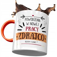 Kubek Pomarańczowy Na Pożegnanie Z Pracy Prezent Z Nadrukiem Ze Zdjęciem