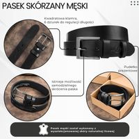 pasek męski skórzany premium z klasyczną klamrą elegancki