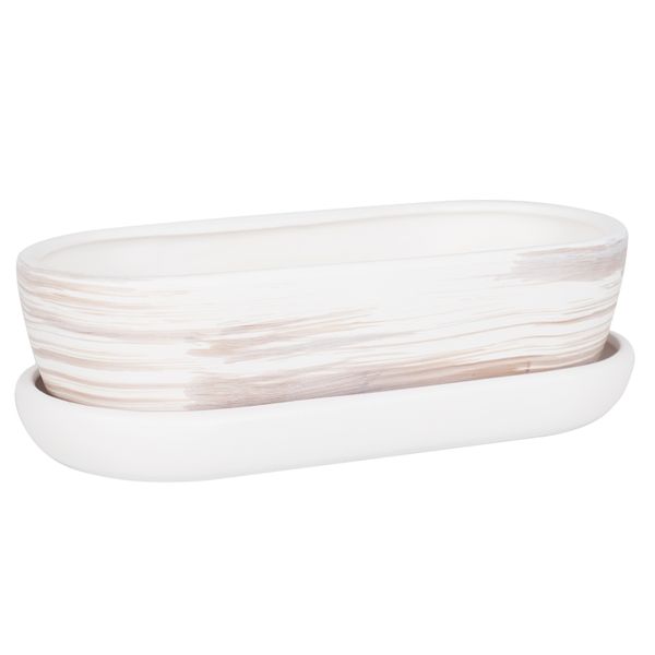 Kaktusiarka Ceramiczna 27cm doniczka jasny beton eco zdjęcie 1