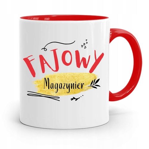 Kubek Czerwony Dla Magazyniera Fajowy Prezent Z Nadrukiem Ze Zdjęciem na Arena.pl