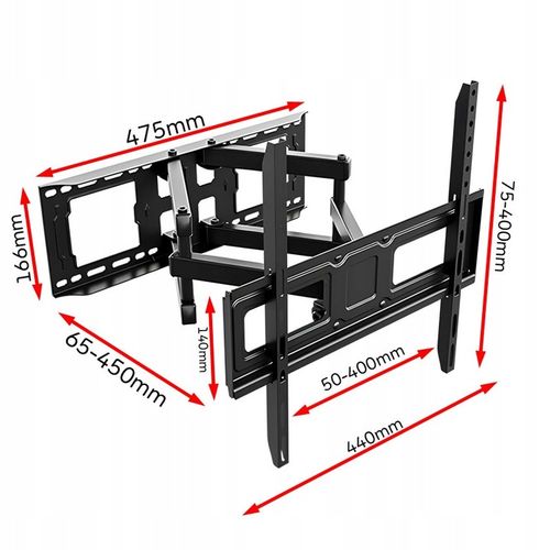 Mocny obrotowy uchwyt wieszak do telewizora 32-60" LCD/LED na Arena.pl
