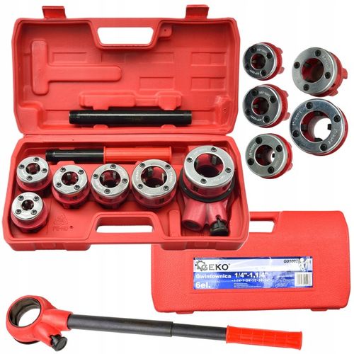 GEKO GWINTOWNICA NARZYNKA DO RUR HYDRAULICZNA NASADKI 6 SZTUK na Arena.pl