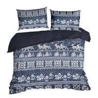 Zestaw pościeli flanelowej z motywem świątecznym 100% bawełna FJORD 140x200