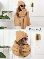 KOMPLET damski CZAPKA + DUŻY CIEPŁY SZALIK ZIMOWY SZAL