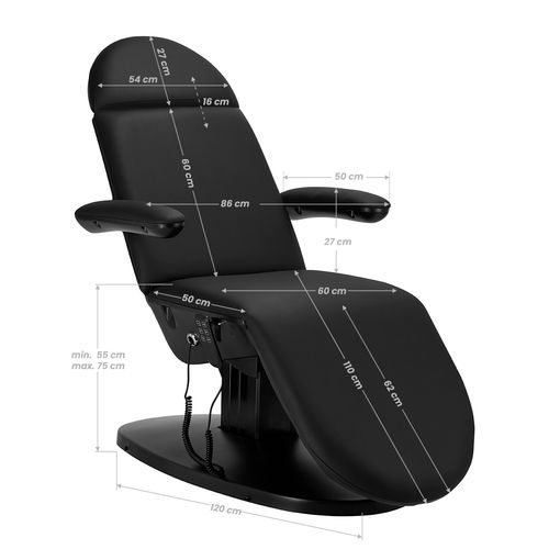Fotel kosmetyczny elektr. 2240 Eclipse 3 siln. czarny na Arena.pl