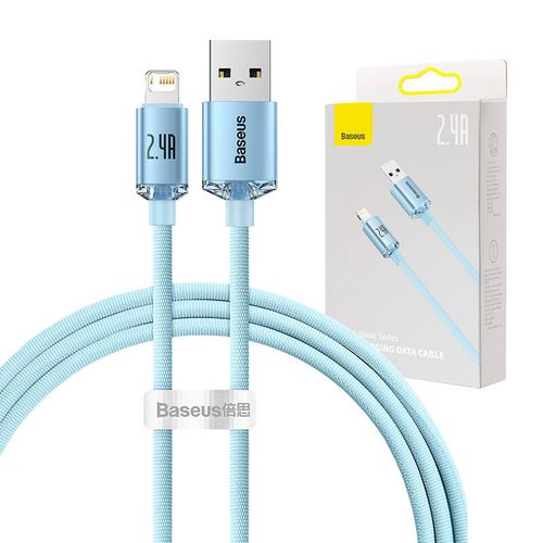 Kabel USB do iP Baseus Crystal Shine, 2.4A, 1.2m (niebieski) na Arena.pl