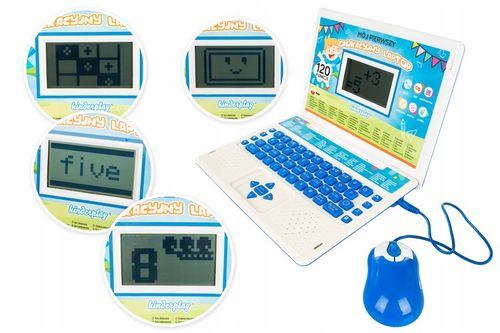 KINDERPLAY LAPTOP DLA DZIECI EDUKACYJNY DO NAUKI LITEREK LICZENIA 120 OPCJI na Arena.pl