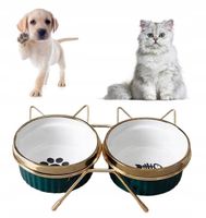 Miska Dla Psa Kota Podwójna Ceramiczna Na Stojaku