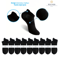 Męskie Czarne Skarpetki Stópki – 10 Par w Rozmiarze 39-42, Bawełniane