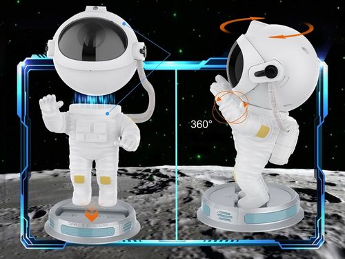 PROJEKTOR GWIAZD ASTRONAUTA LED LAMPKA NOCNA 3D ROBOT DLA DZIECI NA PREZENT na Arena.pl