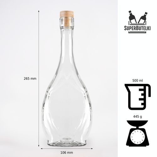 BUTELKA ICONA 500 ML NA NALEWKI SOK Z KORKIEM na Arena.pl