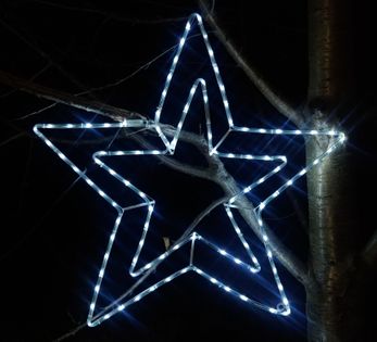 Figura Gwiazda LED • średnica 100 cm • Błysk • 144 LED • na zewnątrz • oświetlenie świąteczne NR 1803