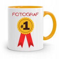 Kubek Żółty Fotografa Fotograf Numer Jeden Prezent Z Nadrukiem Ze Zdjęciem