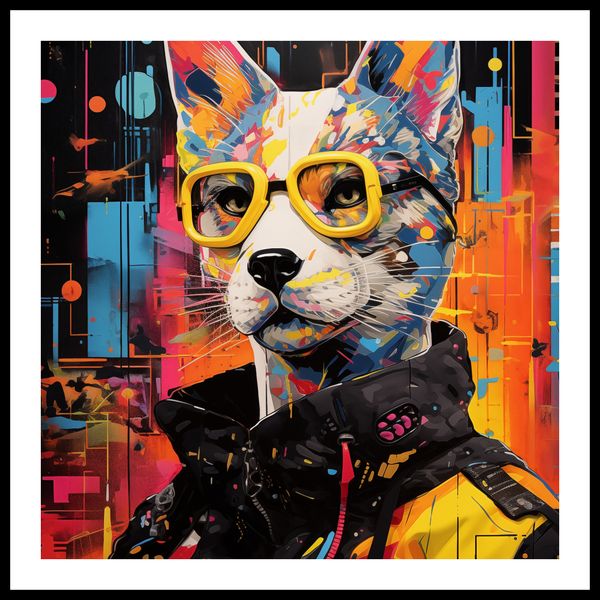 Plakat 50x50cm Kot w Miejskim Stylu zdjęcie 3