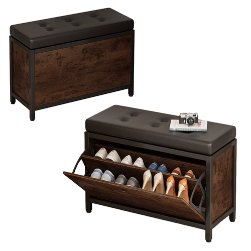 SZAFKA NA BUTY POJEMNA Z SIEDZISKIEM SCHOWEK PÓŁKA OTWIERANA DREWNO na Arena.pl