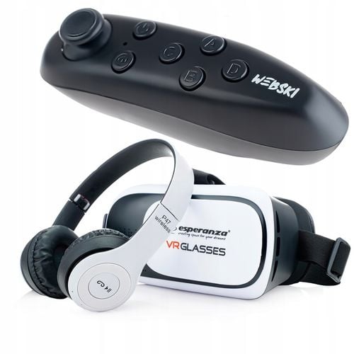 ZESTAW GOGLE VR 360 OKULARY 3D DO TELEFONU Z KONTOLEREM BT I SŁUCHAWKAMI na Arena.pl